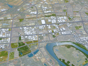 Ganzhou city Jiangxi China 50km Modèle 3D