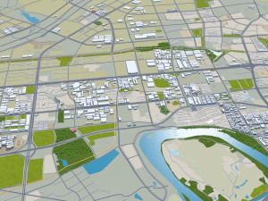 Ganzhou city Jiangxi China 50km Modèle 3D