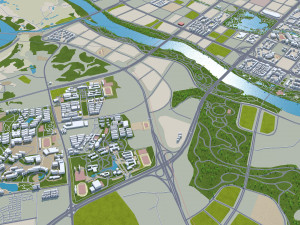 Ganzhou city Jiangxi China 50km Modèle 3D