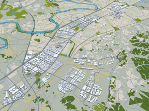 Ganzhou city Jiangxi China 50km Modèle 3D
