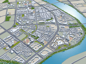 Ganzhou city Jiangxi China 50km Modèle 3D