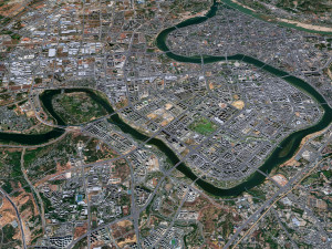 Ganzhou city Jiangxi China 50km Modèle 3D
