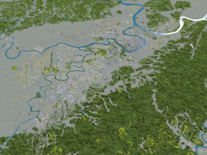 Ganzhou city Jiangxi China 50km Modèle 3D