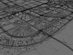 Ganzhou city Jiangxi China 50km Modèle 3D
