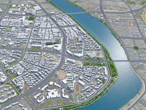 Ganzhou city Jiangxi China 50km Modèle 3D