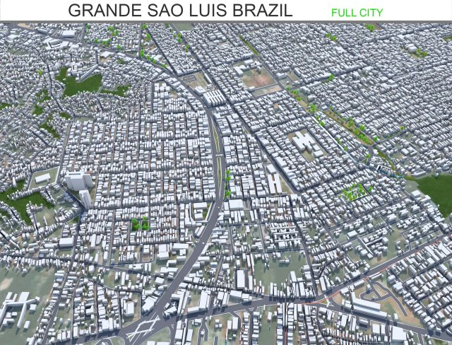 Grande city Sao Luis Brazil 55km 3D Model .c4d .max .obj .3ds .fbx .stl .blend