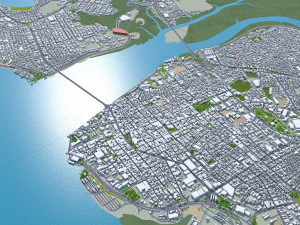 Grande city Sao Luis Brazil 55km 3D Model