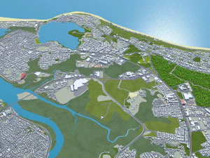 Grande city Sao Luis Brazil 55km 3D Model
