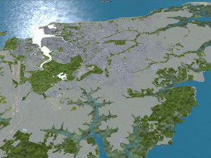 Grande city Sao Luis Brazil 55km 3D Model