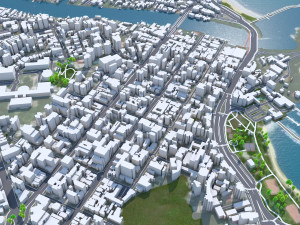 Grande city Vitoria Brazil 70km 3D Model