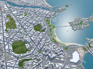 Grande city Vitoria Brazil 70km 3D Model