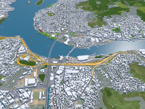 Grande city Vitoria Brazil 70km 3D Model