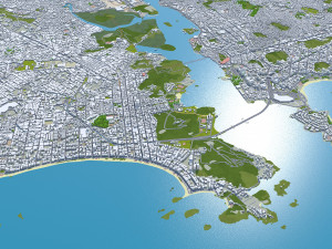 Grande city Vitoria Brazil 70km 3D Model