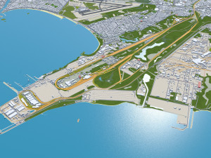 Grande city Vitoria Brazil 70km 3D Model