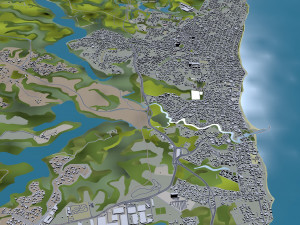 Grande city Vitoria Brazil 70km 3D Model