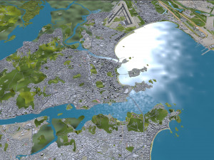 Grande city Vitoria Brazil 70km 3D Model