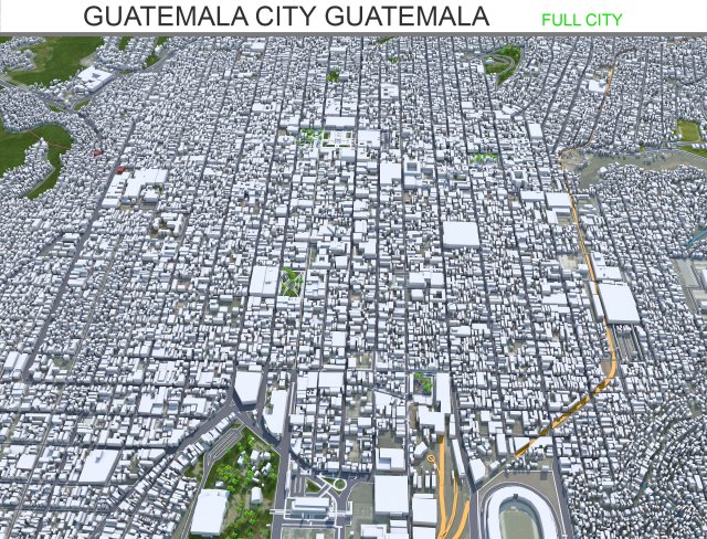 Guatemala City Guatemala 30km Modelo 3D .c4d .max .obj .3ds .fbx .stl .blend 