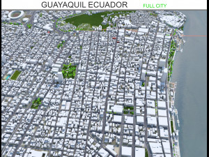 Guayaquil city Ecuador 40km 3D Model
