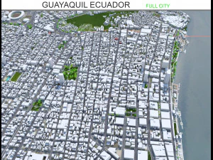 Citt&agrave; di Guayaquil Ecuador 40 km Modello 3D