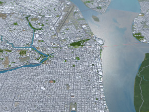 Guayaquil city Ecuador 40km 3D-Modell