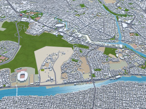 Guayaquil city Ecuador 40km 3D-Modell