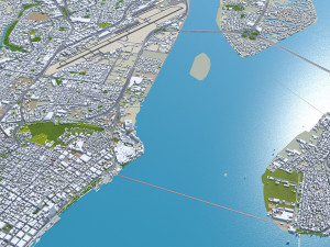 Guayaquil city Ecuador 40km 3D-Modell