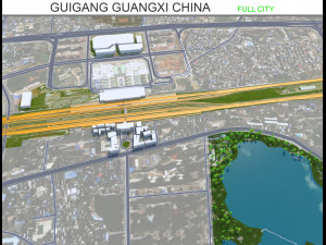 Guigang city Guangxi China 20km 3D 모델