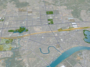 Guigang city Guangxi China 20km 3D Model