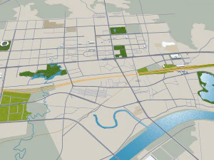 Guigang city Guangxi China 20km 3D Model