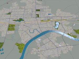 Guigang city Guangxi China 20km 3D Model