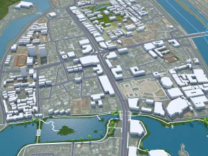 Guilin city Guangxi China 35km 3D Model