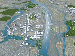 Guilin city Guangxi China 35km 3D Model