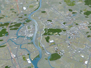 Guilin city Guangxi China 35km 3D Model