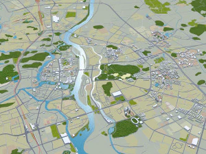 Guilin city Guangxi China 35km 3D Model
