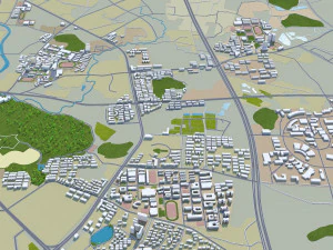 Guilin city Guangxi China 35km 3D Model
