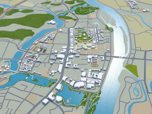 Guilin city Guangxi China 35km 3D Model