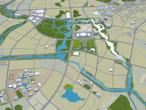 Guilin city Guangxi China 35km 3D Model