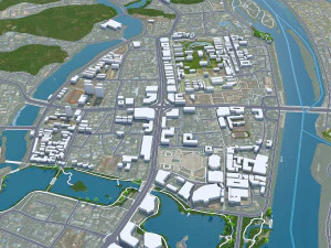 Guilin city Guangxi China 35km 3D Model