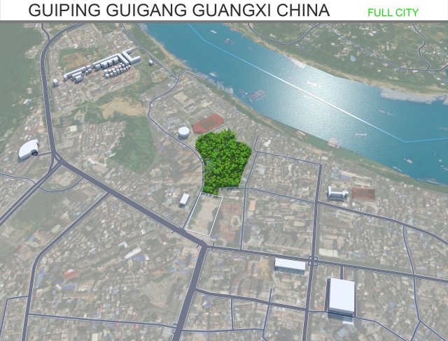 Guiping Guigang city Guangxi China 20km 3D Model .c4d .max .obj .3ds .fbx .stl .blend 