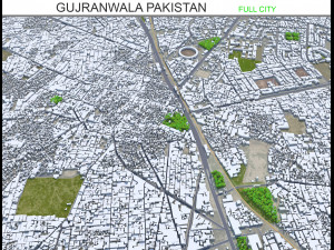 Gujranwala city Pakistan 30km 3D मॉडल