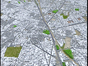 Gujranwala city Pakistan 30km 3D Model