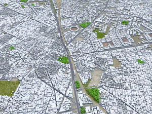 Gujranwala city Pakistan 30km 3D Model