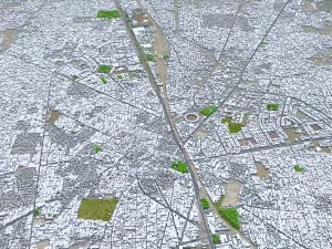 Gujranwala city Pakistan 30km 3D Model
