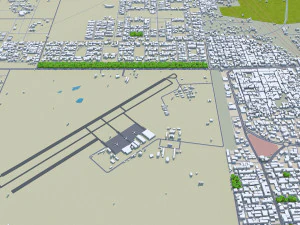 Gujranwala city Pakistan 30km 3D Model
