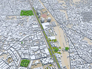 Gujranwala city Pakistan 30km 3D Model