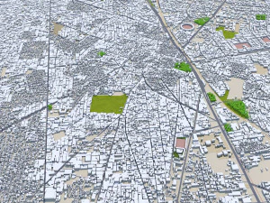 Gujranwala city Pakistan 30km 3D Model