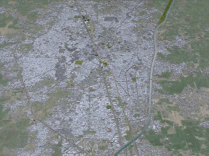 Gujranwala city Pakistan 30km 3D Model