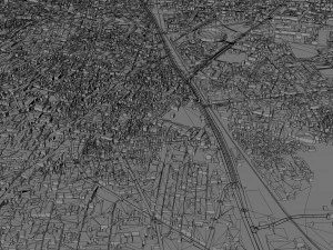 Gujranwala city Pakistan 30km 3D Model