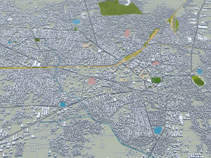 Guntur city Andhra Pradesh 20km 3D मॉडल