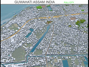 Guwahati city Assam India 35km 3D Model